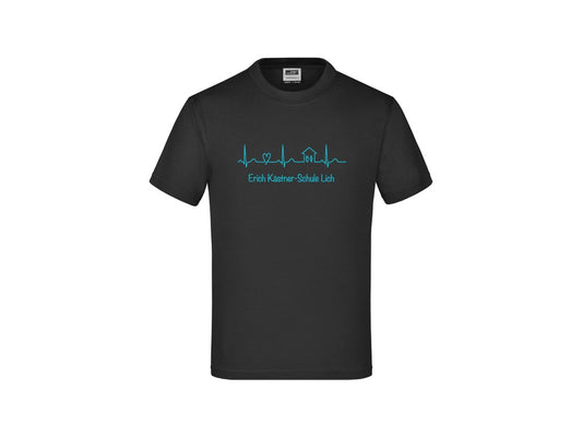 Kinder Komfort-T-Shirt aus hochwertigem Single Jersey - schwarz